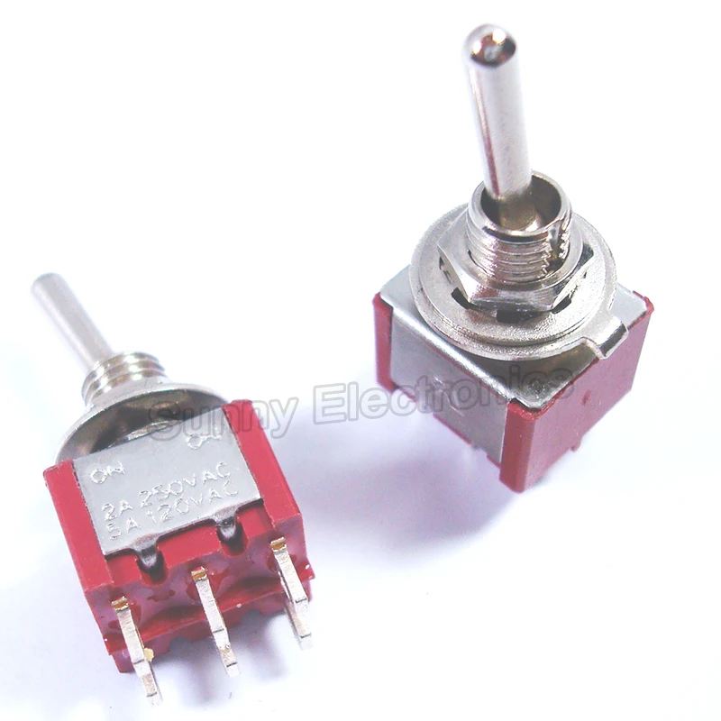 5pcs Toggle Switch Red 6-Pin DPDT ON-ON 5A /120VAC 2A/250VAC
5pcs Toggle Switch Red 6-Pin DPDT ON-ON 5A /120VAC 2A/250VAC