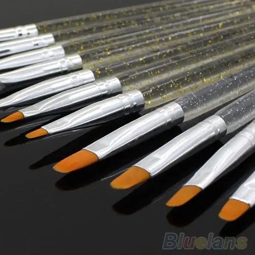 HOT 7Pcs Professional UV Gel Brush Pen Nail Art DIY Painting Drawing Brush Sets Nail Brushes