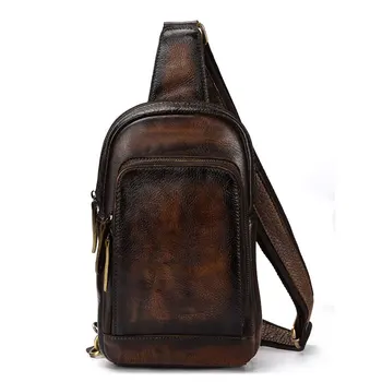 Hand made Crazy Horse Genuine Leather Vintage Sling Chest Pack Men's Cowhide Messenger Bag Men Crossbody Bag Boy Male Handbags 
Hand made Crazy Horse Genuine Leather Vintage Sling Chest Pack Men's Cowhide Messenger Bag Men Crossbody Bag Boy Male Handbags