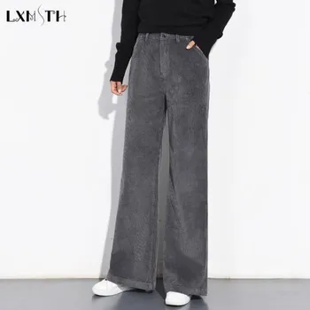 LXMSTH Autumn Wide Leg Corduroy Pants Womens Korean High Waist Thin Straight Loose Vintage Trousers Women pantalon large femme
LXMSTH Autumn Wide Leg Corduroy Pants Womens Korean High Waist Thin Straight Loose Vintage Trousers Women pantalon large femme