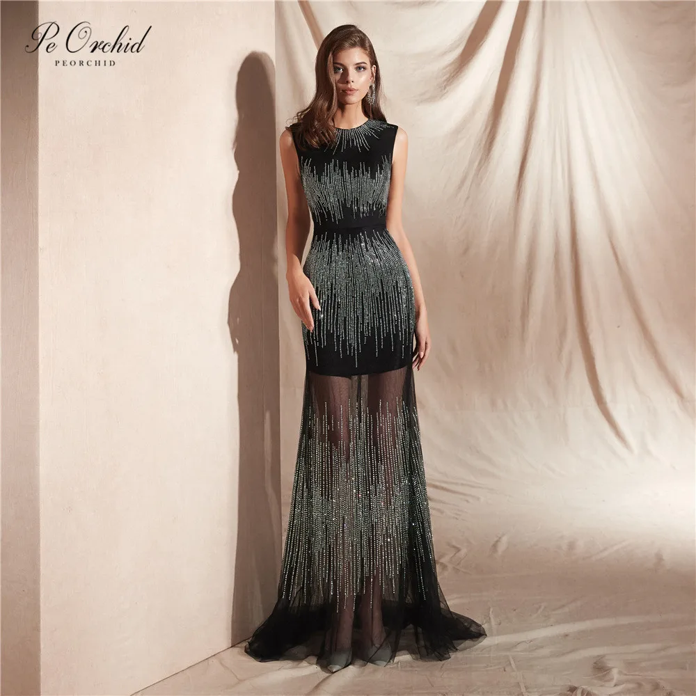 PEORCHID Luxury Black Evening Dress Mermaid Beaded Floor Length Vestidos Formales Elegantes Party Special Occasion Gowns 2019
PEORCHID Luxury Black Evening Dress Mermaid Beaded Floor Length Vestidos Formales Elegantes Party Special Occasion Gowns 2019