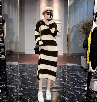 NEW V-Neck stripes Female Winter Dresses Korean Casual High Street Fashionable OL Long Sleeve Sexy Wool knitted Sweater Dresses
NEW V-Neck stripes Female Winter Dresses Korean Casual High Street Fashionable OL Long Sleeve Sexy Wool knitted Sweater Dresses