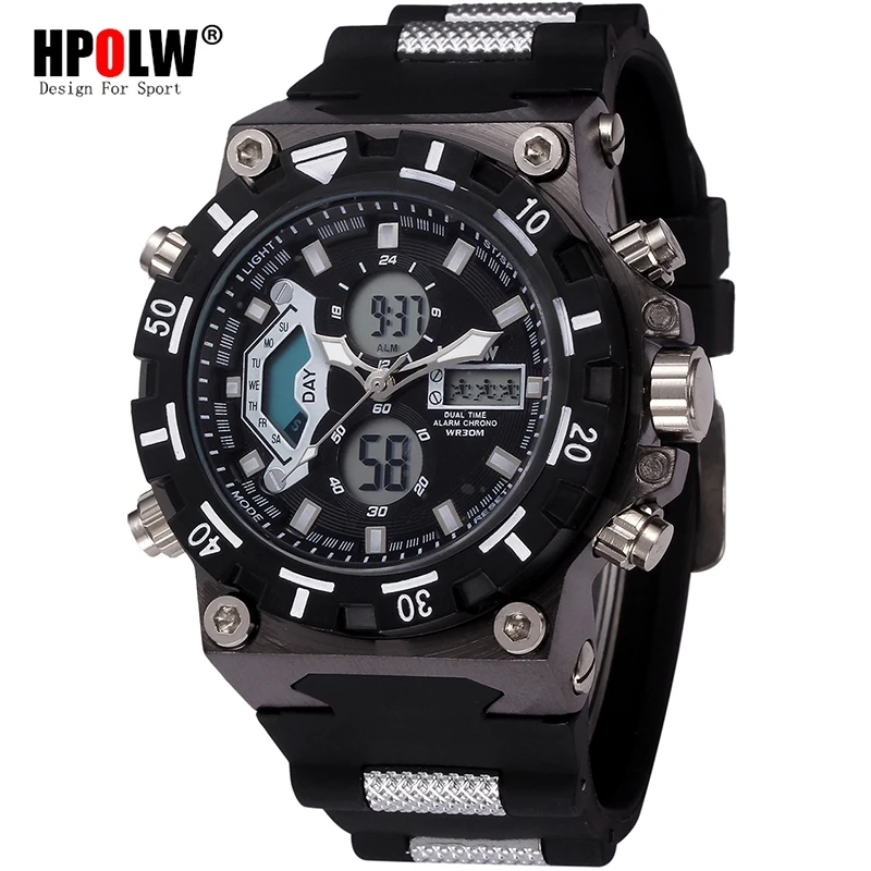 HPOLW Brand Unique Personal Men's Quartz Digital Watch LED Electronic Analog Military Male Sport Waterproof Watches
HPOLW Brand Unique Personal Men's Quartz Digital Watch LED Electronic Analog Military Male Sport Waterproof Watches