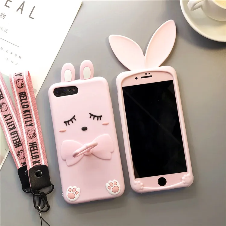 3pcs For iphone 8 8plus 3D rabbit Ear phone Cases + PInk Tempered Glass Screen Flim for iPhone X 7 7plus 6 6S 6sPlus + straps
3pcs For iphone 8 8plus 3D rabbit Ear phone Cases + PInk Tempered Glass Screen Flim for iPhone X 7 7plus 6 6S 6sPlus + straps