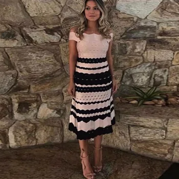 2018 Elegant Short Sleeve Slash Neck Bandage Dress Jacquard weave Chic Newest Fashion High Quality Vstidos Celebrity Party Dress
2018 Elegant Short Sleeve Slash Neck Bandage Dress Jacquard weave Chic Newest Fashion High Quality Vstidos Celebrity Party Dress