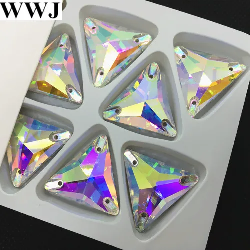 Wholesale Tri-angle Sew On Stone Crystal Clear AB Color 12mm,16mm,22mm Glass Sewing Crystal beads Flatback with 3holes
Wholesale Tri-angle Sew On Stone Crystal Clear AB Color 12mm,16mm,22mm Glass Sewing Crystal beads Flatback with 3holes