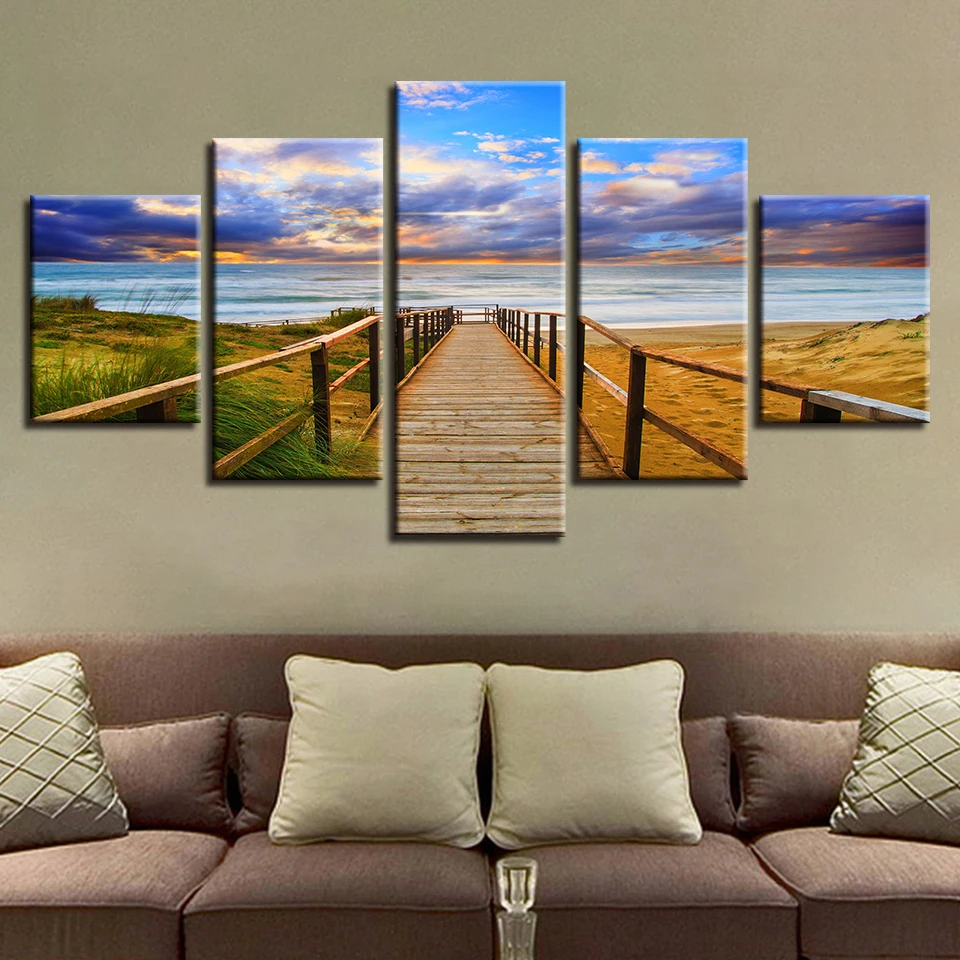 HD Printing Posters Modular Canvas Paintings 5 Pieces Woods Bridge Blue Sky White Cloud Natural Seascape Pictures Decor Wall Art
HD Printing Posters Modular Canvas Paintings 5 Pieces Woods Bridge Blue Sky White Cloud Natural Seascape Pictures Decor Wall Art