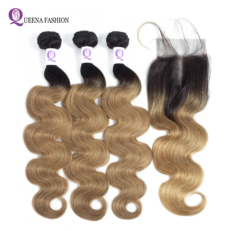 Ombre Brazilian Body Wave Human Hair Bundles with Closure 1b27 Cheap Bundles Of Hair With Closure Colored 3 Bundles with Closure
Ombre Brazilian Body Wave Human Hair Bundles with Closure 1b27 Cheap Bundles Of Hair With Closure Colored 3 Bundles with Closure