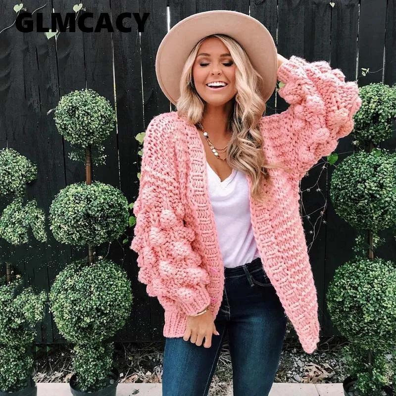 Women Baggy Hand Made Knitted Sweaters Winter Fashion Lantern Sleeve Cardigan Female Open Front Casual Sweet Sweater
Women Baggy Hand Made Knitted Sweaters Winter Fashion Lantern Sleeve Cardigan Female Open Front Casual Sweet Sweater