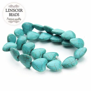 LINSOIR 23pcs/lot Heart Natural Stone Blue Turquoises Beads 18*16mm Loose Spacer Beads For Jewelry Making DIY Necklace Findings
LINSOIR 23pcs/lot Heart Natural Stone Blue Turquoises Beads 18*16mm Loose Spacer Beads For Jewelry Making DIY Necklace Findings