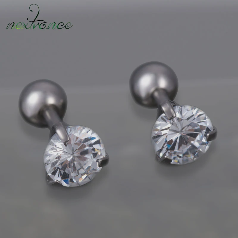 Nextvance AAA Cubic Zirconia Stud Earrings Tiny Round Piercing for Girlfriend Gift Boucle D'oreille | Украшения и аксессуары