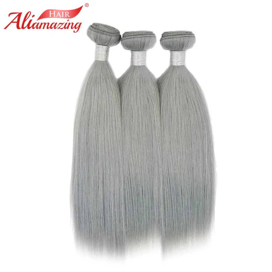 Ali Amazing Hair Straight Brazilian Hair Weave Bundles Grey Color Human Hair Extension Non Remy 100% Human Hair Bundles
Ali Amazing Hair Straight Brazilian Hair Weave Bundles Grey Color Human Hair Extension Non Remy 100% Human Hair Bundles