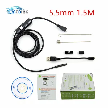 720P 5.5mm 1.5M Lens HD USB Endoscope Waterproof 6 LEDs Inspection Pipe Endoscope Camera Borescope For Android Phone PC
720P 5.5mm 1.5M Lens HD USB Endoscope Waterproof 6 LEDs Inspection Pipe Endoscope Camera Borescope For Android Phone PC