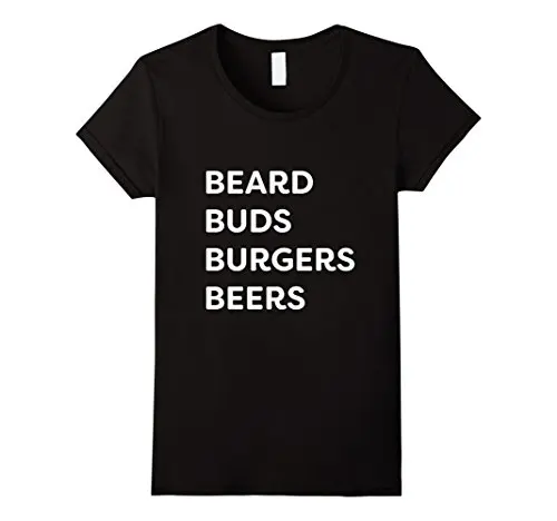 Image Summer New Arrival 2017 Style Beard, Buds, Burgers,   Beers  Funny Mens O Neck 100% Cotton T Shirts  Hip Hop Tops Tees