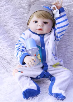 

silicone dolls reborn NPK boy doll reborn babies 22" soft BJD fashion baby new born Bebes reborn bonecas DIY toy doll gift