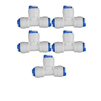 5pcs 1/4" 3 way Union Tee Quick Connect Push Fit for RO system Water Filter Connector Fittings T tipy fast joint 
5pcs 1/4" 3 way Union Tee Quick Connect Push Fit for RO system Water Filter Connector Fittings T tipy fast joint