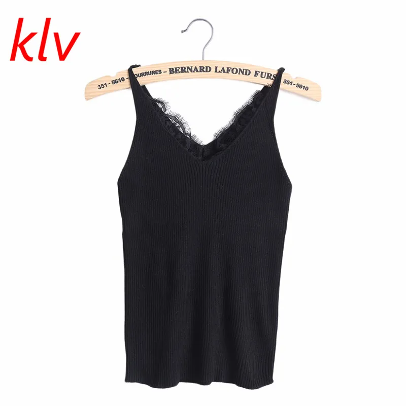 KLV 2017 New knitted Tank Tops Women Summer Camisole Vest simple Stretchable Ladies V Neck Slim Sexy Strappy Camis Tops
KLV 2017 New knitted Tank Tops Women Summer Camisole Vest simple Stretchable Ladies V Neck Slim Sexy Strappy Camis Tops