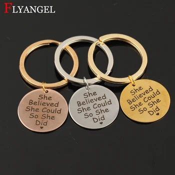 Fashion Hand Stamped She Believed She Could So She Did Jewelry Men Women Inspirational Keyring Stainless Keychain Friends Gift
Fashion Hand Stamped She Believed She Could So She Did Jewelry Men Women Inspirational Keyring Stainless Keychain Friends Gift