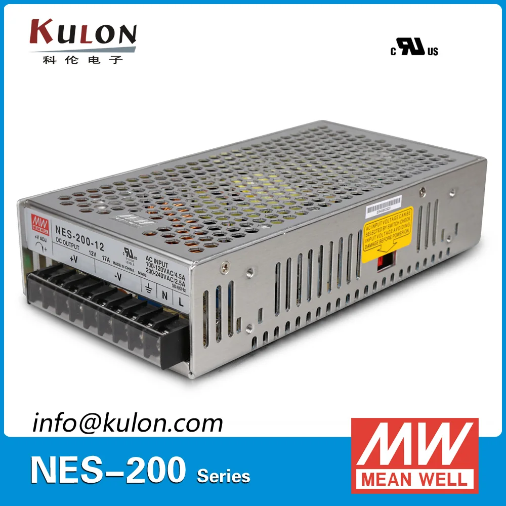 Original Meanwell NES-200-15 AC to DC single output 200W 14A 15V Mean well Power Supply NES-200
Original Meanwell NES-200-15 AC to DC single output 200W 14A 15V Mean well Power Supply NES-200
