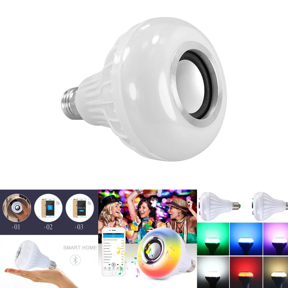 E27 RGB Bluetooth Speaker LED Bulb Light 12W Music Playing Dimmable Wireless Led Lamp with 24 Keys Remote Control
E27 RGB Bluetooth Speaker LED Bulb Light 12W Music Playing Dimmable Wireless Led Lamp with 24 Keys Remote Control