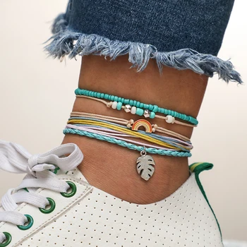 docona Bohemia Leaf Rainbow Beaded Bracelet Set for Women Handmade Adjustable Rope Chain Bracelet Boho Jewelry 5pcs/set 6931
docona Bohemia Leaf Rainbow Beaded Bracelet Set for Women Handmade Adjustable Rope Chain Bracelet Boho Jewelry 5pcs/set 6931