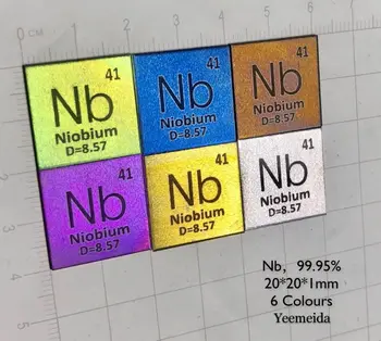 Rainbow Niobium Sheet 1*20*20mm 99.95% Pure for Element Collection
Rainbow Niobium Sheet 1*20*20mm 99.95% Pure for Element Collection