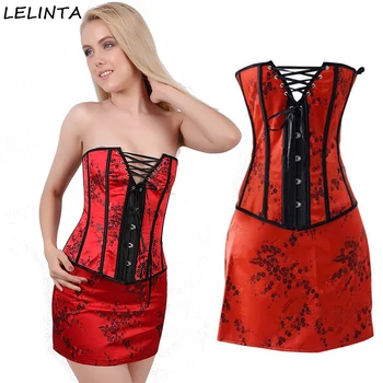LELINTA Women's Jacquard Sexy Red Overbust Corset Dress Set Waist Trainer Corsets And Bustiers Steampunk Gothic Clothing
LELINTA Women's Jacquard Sexy Red Overbust Corset Dress Set Waist Trainer Corsets And Bustiers Steampunk Gothic Clothing