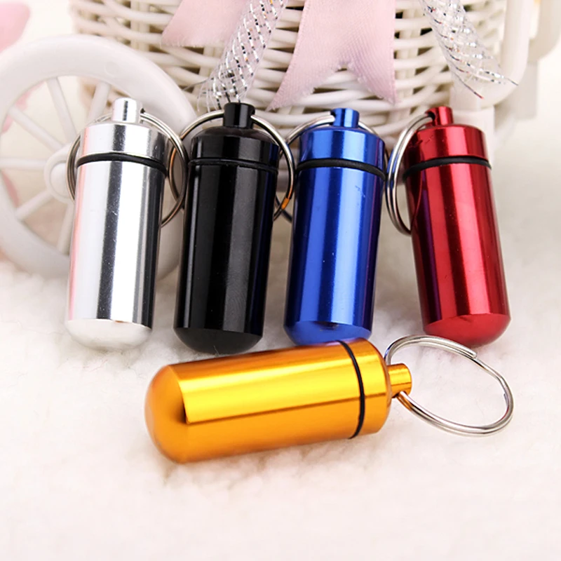 Portable Mini WaterProof Alloy Pill Tablet Storage Box Bottle Case Container with Keychain S
Portable Mini WaterProof Alloy Pill Tablet Storage Box Bottle Case Container with Keychain S