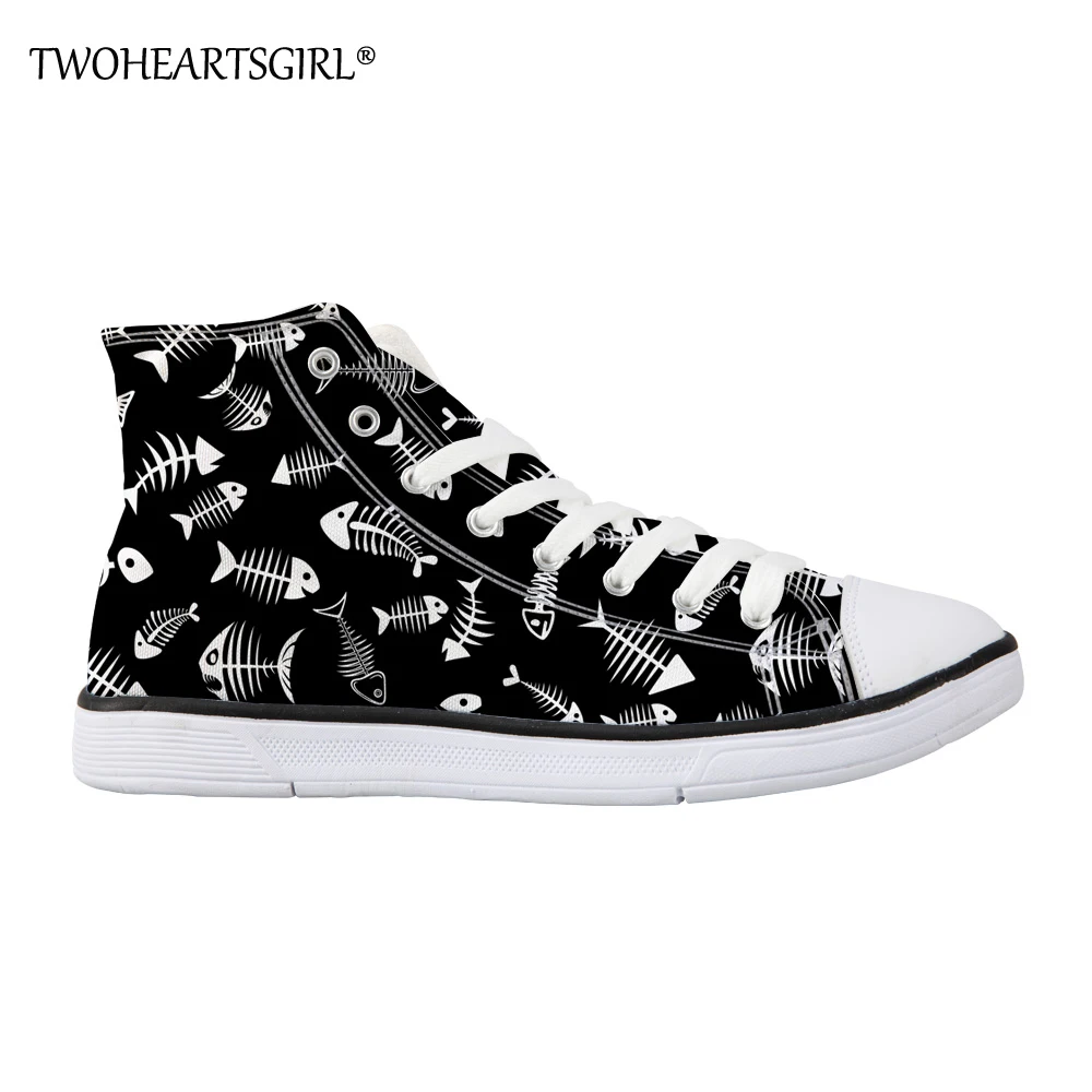 Twoheartsgirl Black & White Fish Print Women High Top Canvas Shoes Leisure Walking Vulcanized Shoes Female Flat Shoes Big Size
Twoheartsgirl Black & White Fish Print Women High Top Canvas Shoes Leisure Walking Vulcanized Shoes Female Flat Shoes Big Size