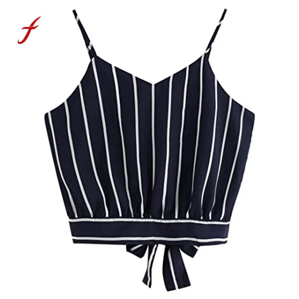 Feitong 2018 Summer Sexy Women Crop Tops Striped Tie Back Self Crop Top Camisole Spaghetti Strap Bow Vest Crop Top feminino /PY
Feitong 2018 Summer Sexy Women Crop Tops Striped Tie Back Self Crop Top Camisole Spaghetti Strap Bow Vest Crop Top feminino /PY