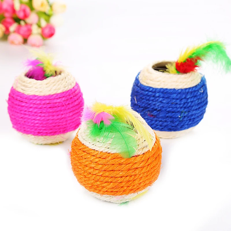 Natural Sisal Ball Cat Toy Scratching Post Ball Mouse Catnip Actinidia Cat interactive Toy Interactive Feather Toys Cats Product
Natural Sisal Ball Cat Toy Scratching Post Ball Mouse Catnip Actinidia Cat interactive Toy Interactive Feather Toys Cats Product