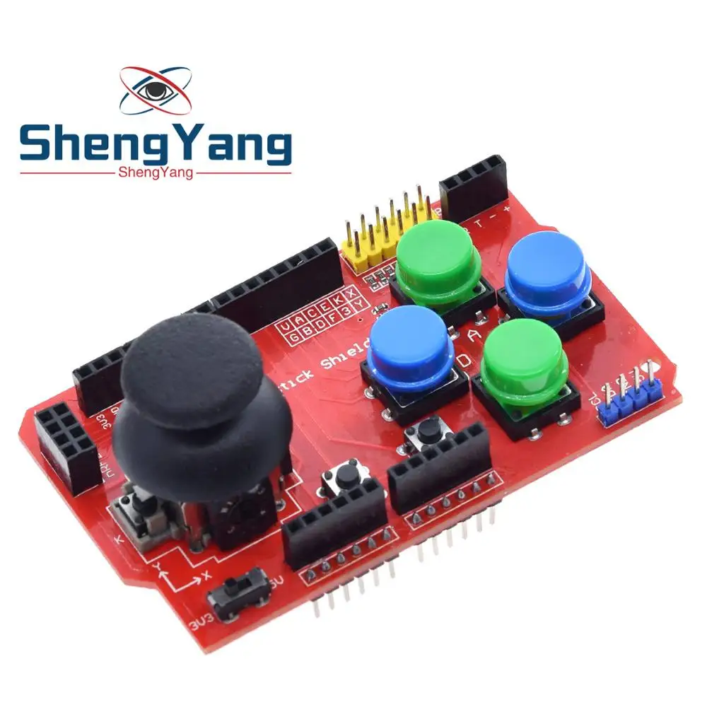 ShengYang Joystick Shield for Arduino Expansion Board Analog Keyboard and Mouse Function
ShengYang Joystick Shield for Arduino Expansion Board Analog Keyboard and Mouse Function