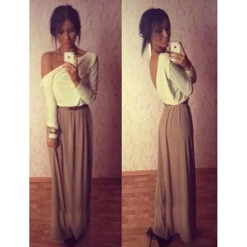 Women's Greek style Long Section Elegant Chiffon Folds Deep V-neck Luxury Sexy Maxi Dress B1111
Women's Greek style Long Section Elegant Chiffon Folds Deep V-neck Luxury Sexy Maxi Dress B1111