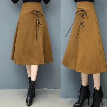 Fall Winter Vintage Womens Lace Up Camel Black Woolen Skirt , 2018 Autumn Female Woman Casual Pleated Placket Wool Skirts
Fall Winter Vintage Womens Lace Up Camel Black Woolen Skirt , 2018 Autumn Female Woman Casual Pleated Placket Wool Skirts