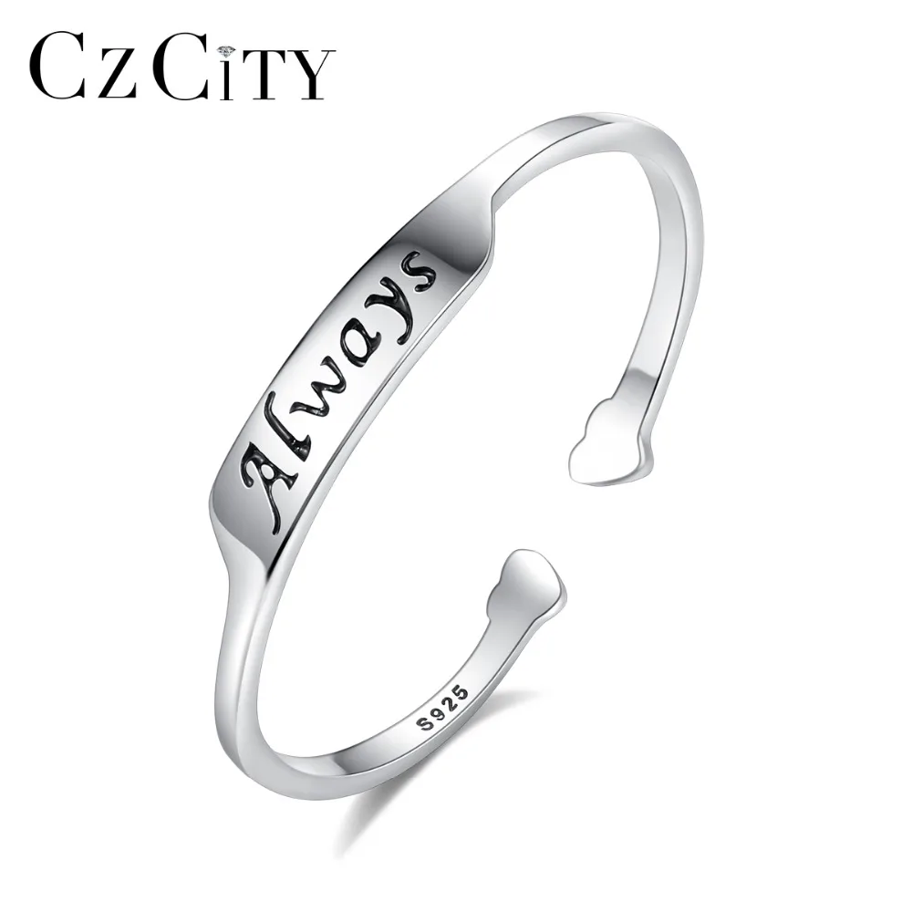 CZCITY New Real 925 Sterling Silver Retro Promise Wedding Rings for Women Simple Fine Jewelry Name Anelli Christmas Gift Bijoux
CZCITY New Real 925 Sterling Silver Retro Promise Wedding Rings for Women Simple Fine Jewelry Name Anelli Christmas Gift Bijoux