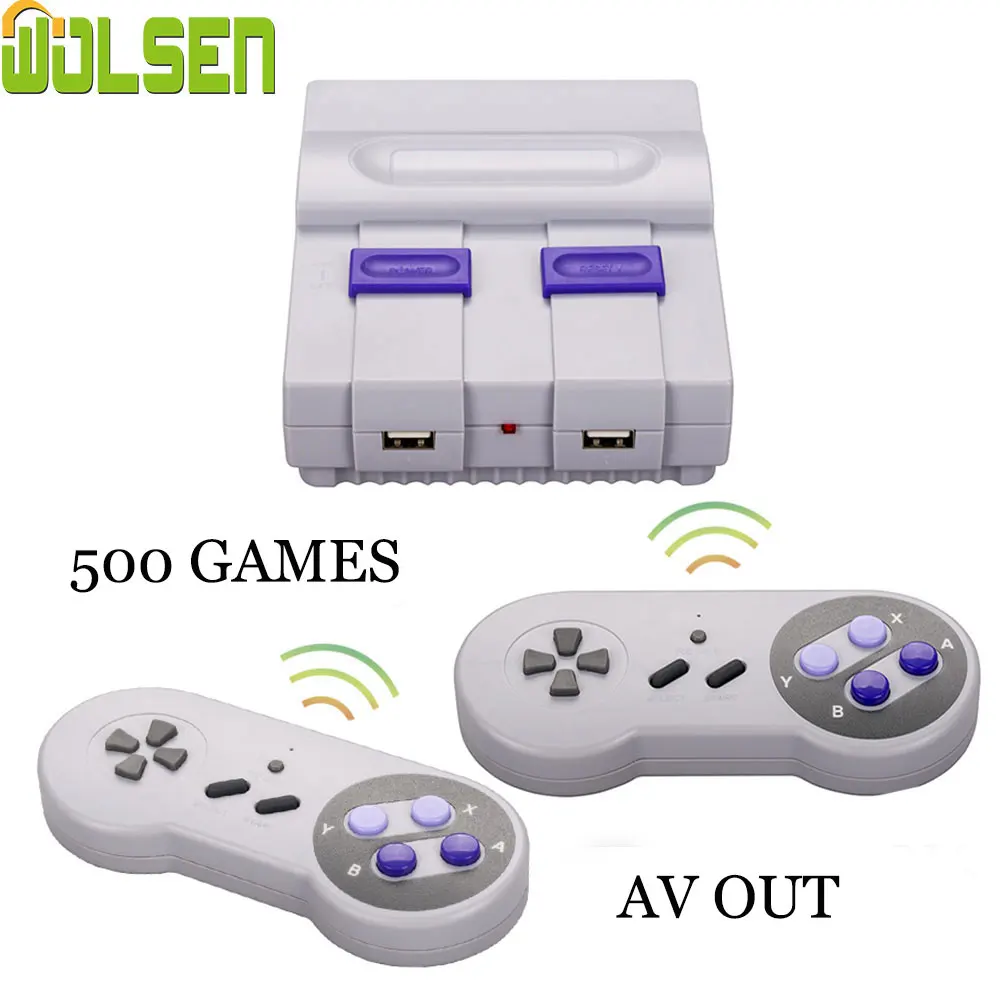 WOLSEN 8 Bit Retro 2.4G Wireless Control Mini Handheld Game TV Console 500 Classic Games AV out Wireless GamePad
WOLSEN 8 Bit Retro 2.4G Wireless Control Mini Handheld Game TV Console 500 Classic Games AV out Wireless GamePad