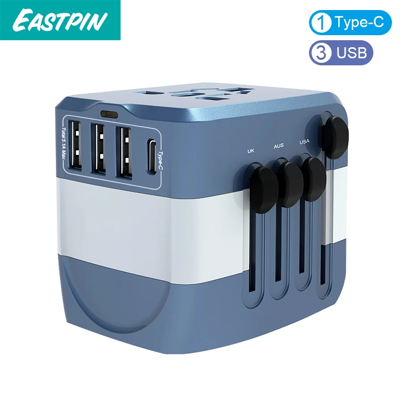 2400W International Travel Power Adapter, Universal 1 Smart Type-C&3 USB All in One Power Plug Adapter for High Power Appliances
2400W International Travel Power Adapter, Universal 1 Smart Type-C&3 USB All in One Power Plug Adapter for High Power Appliances