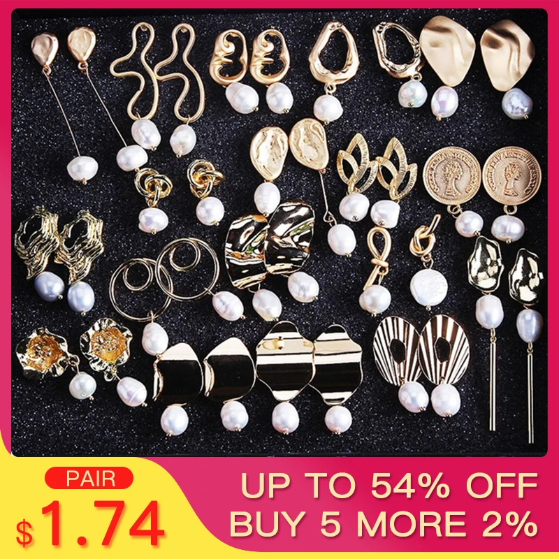 QCOOLJLY Pearl Drop Earring Geometric Gold Color Metal Dangle Earring 2019 New Wedding Statement Jewelry Women Party Gift
QCOOLJLY Pearl Drop Earring Geometric Gold Color Metal Dangle Earring 2019 New Wedding Statement Jewelry Women Party Gift