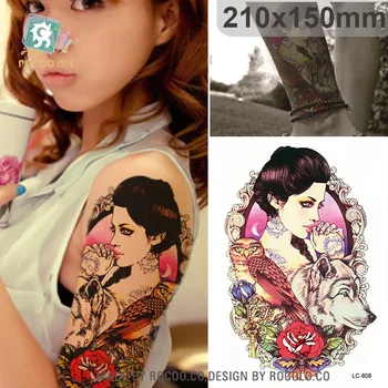 LC-808/21*15cm Large Tattoo Sticker Sexy Girl Owl Wolf Designs Temporary Tattoo Rose Flower New Arrival 2017 Fashion
LC-808/21*15cm Large Tattoo Sticker Sexy Girl Owl Wolf Designs Temporary Tattoo Rose Flower New Arrival 2017 Fashion