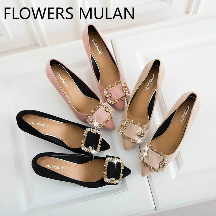 Elegant Pink Beige Black Suede Womens Shoes Pointed Toe Slip On Ladies Pumps Bling Crystal Square Buckle Stiletto Zapatos Mujer
Elegant Pink Beige Black Suede Womens Shoes Pointed Toe Slip On Ladies Pumps Bling Crystal Square Buckle Stiletto Zapatos Mujer