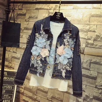 2018 New Autumn Fashion Jeans Jacket Hole Ripped Floral Embroidery Blue Flower Long Sleeve Denim Coat
2018 New Autumn Fashion Jeans Jacket Hole Ripped Floral Embroidery Blue Flower Long Sleeve Denim Coat