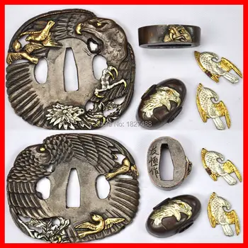 High Quality Handmade Katana fitting Brass Guard Tsuba For Japanese Sword Accessory A Set W/Eagle Theme
High Quality Handmade Katana fitting Brass Guard Tsuba For Japanese Sword Accessory A Set W/Eagle Theme