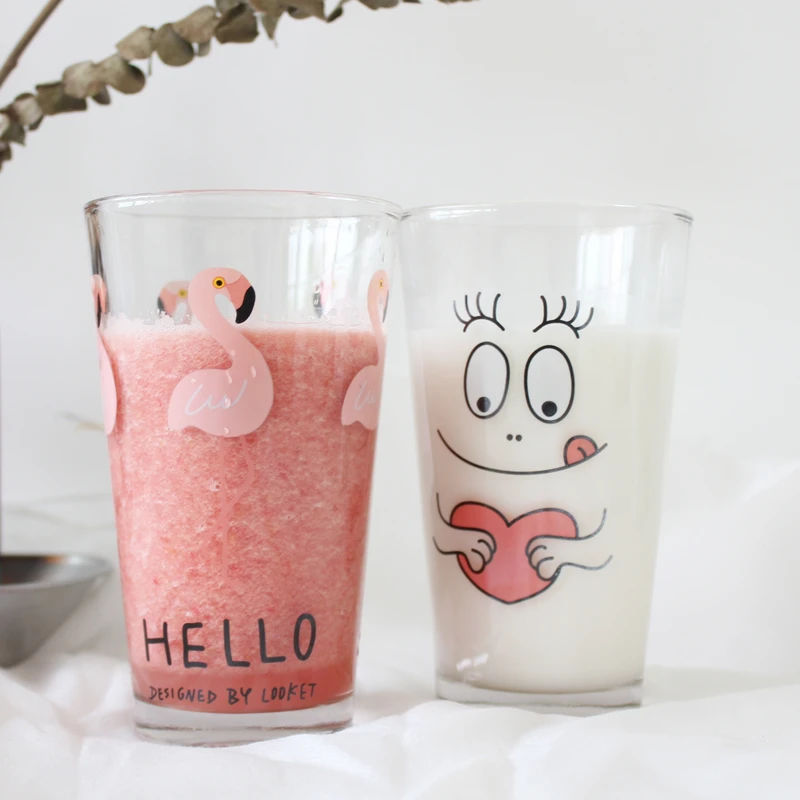 AIMS The glass cover household Flamingo female students fresh summer fruit juice cup 450ml simple.
AIMS The glass cover household Flamingo female students fresh summer fruit juice cup 450ml simple.