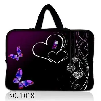 

Hearts Butterfly Purple Laptop Sleeve Case Bag Pouch+Handle For 13" inch 13.3" Macbook Pro / Air