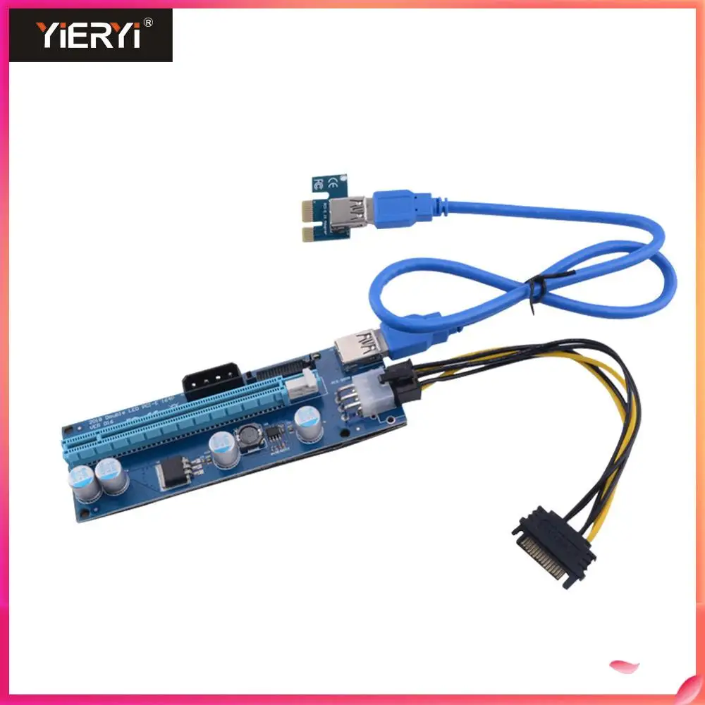 006C PC PCIe PCI-E PCI Express Riser Card 1x to 16x USB 3.0 Data Cable SATA to 6Pin IDE Power Supply for ETC Miner Black Board
006C PC PCIe PCI-E PCI Express Riser Card 1x to 16x USB 3.0 Data Cable SATA to 6Pin IDE Power Supply for ETC Miner Black Board