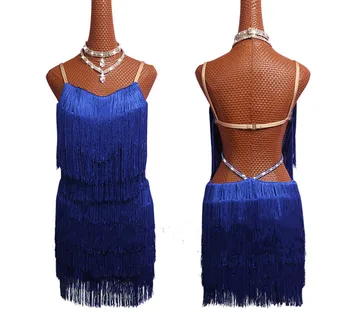 Hot Sale Latin Dance Dress For Ladies Blue Fringe Backless Stage Skirt Women Ballroom Competitive Female Latin Dance Skirt
Hot Sale Latin Dance Dress For Ladies Blue Fringe Backless Stage Skirt Women Ballroom Competitive Female Latin Dance Skirt