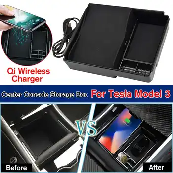 Armrest Center Console Storage Box Car Storage Container With Fast Wireless Charger High Quality ABS Material For Tesla Model 3
Armrest Center Console Storage Box Car Storage Container With Fast Wireless Charger High Quality ABS Material For Tesla Model 3