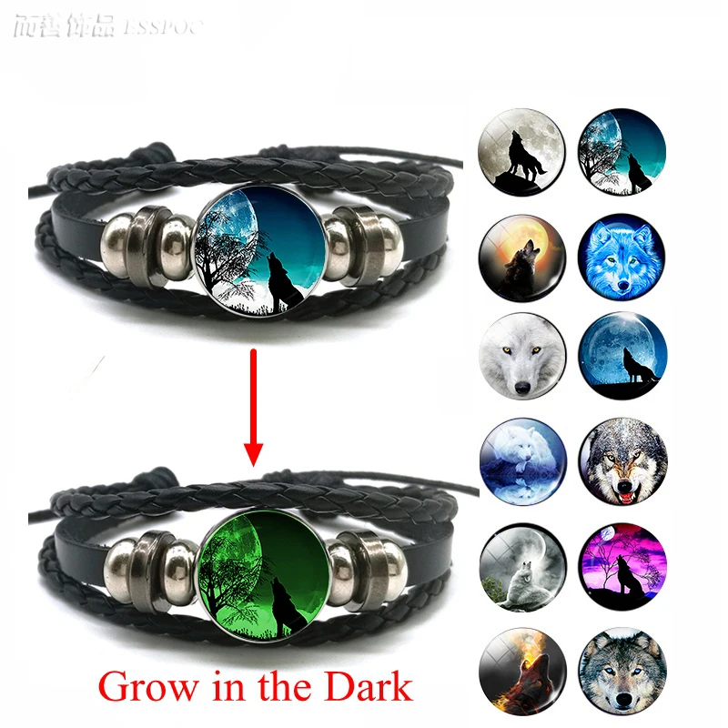 Glow In The Dark Wolf Head Bracelet Multilayer Leather Bracelet Charm Women Men Fashion Luminous Bracelets Wolf Jewelry
Glow In The Dark Wolf Head Bracelet Multilayer Leather Bracelet Charm Women Men Fashion Luminous Bracelets Wolf Jewelry