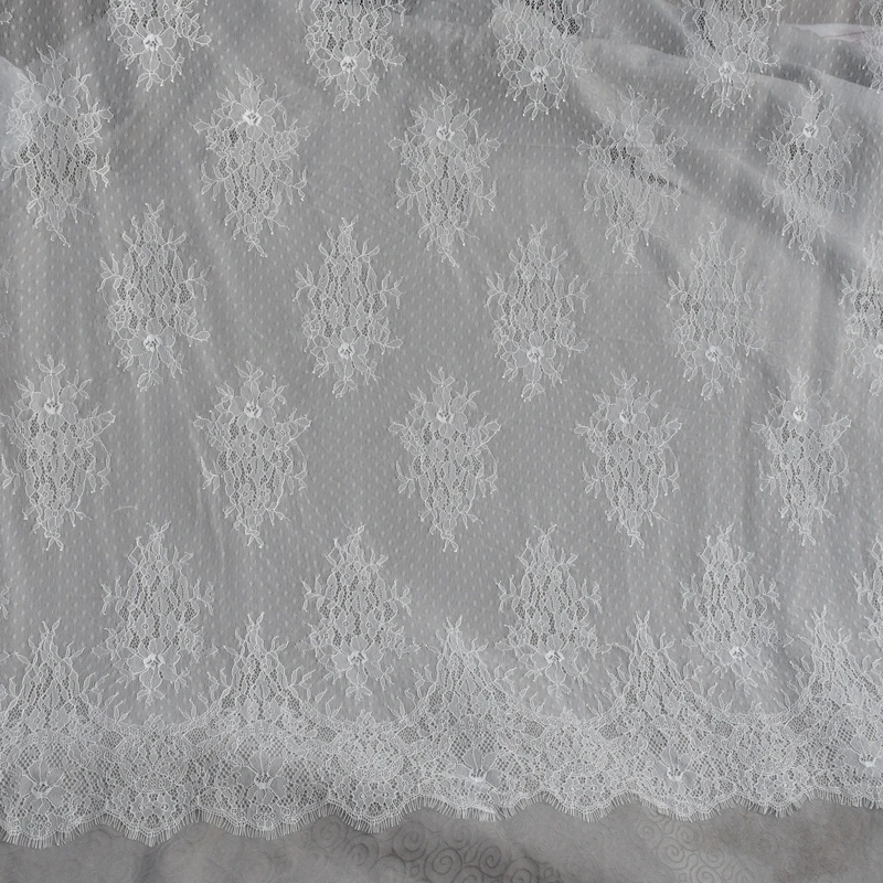 3M/ lot Eyelash Lace Fabric 120cm DIY Decorative High Quality Soft Off White Nylon Eyelash Lace Trim Wedding Dress Fabric
3M/ lot Eyelash Lace Fabric 120cm DIY Decorative High Quality Soft Off White Nylon Eyelash Lace Trim Wedding Dress Fabric