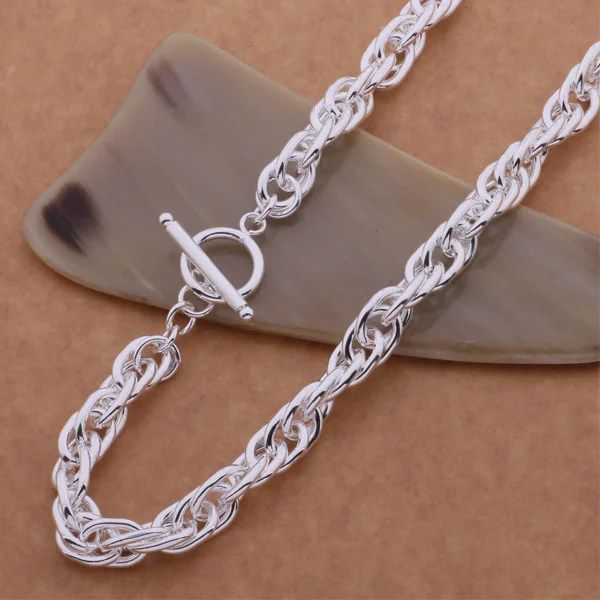 AN644 Trendy wholesale silver Necklace, 925 silver fashion jewelry Twisting the necklace /cbbaksia calakrsa